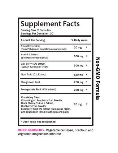 Complejo de Resveratrol Bayas Acai y Goji 240 Cápsulas SWAN LIFE