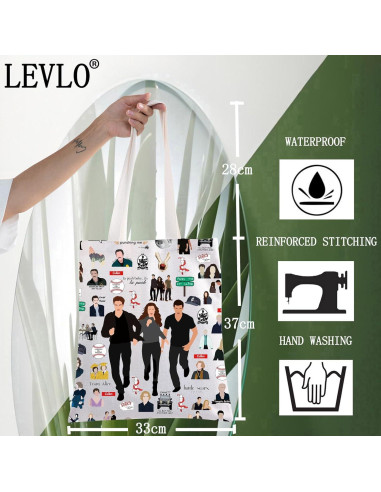 Bolsa Tote de Lona LEVLO Cullen T para Fans de Vampiros
