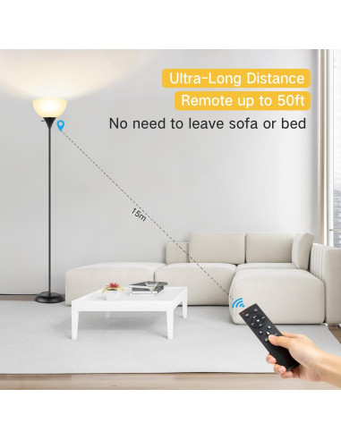 Lámpara de Pie OUTON LED 9W con Control Remoto y 4 Colores