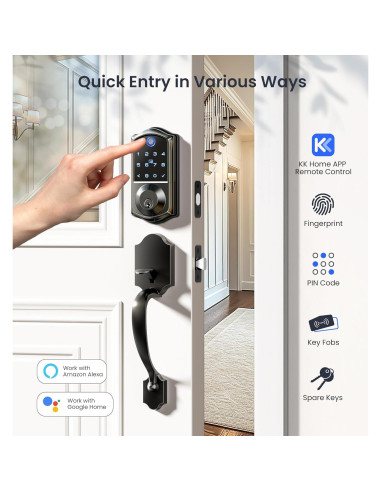 Cerradura Inteligente Wi-Fi Veise VE017G-H con Huella Dactilar