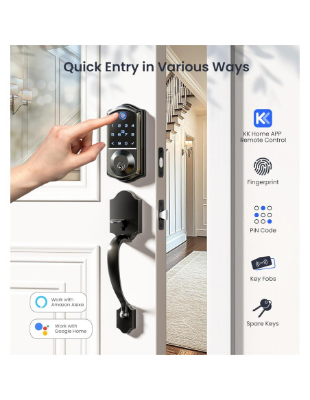 Cerradura Inteligente Wi-Fi Veise VE017G-H con Huella Dactilar Cerradura Inteligente Wi-Fi Veise VE017G-H con Huella Dactilar