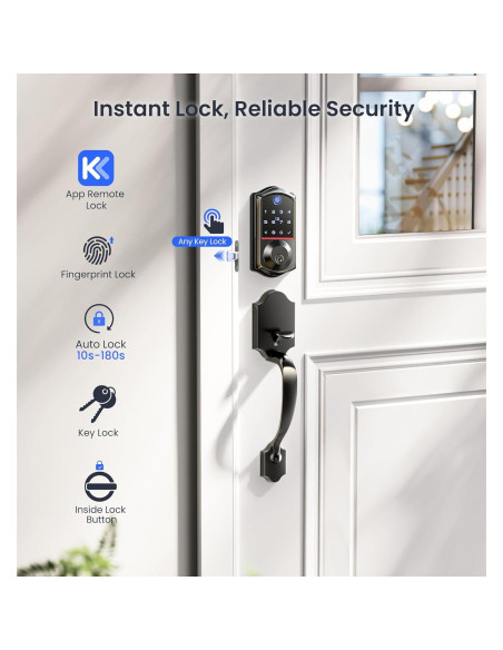 Cerradura Inteligente Wi-Fi Veise VE017G-H con Huella Dactilar Cerradura Inteligente Wi-Fi Veise VE017G-H con Huella Dactilar