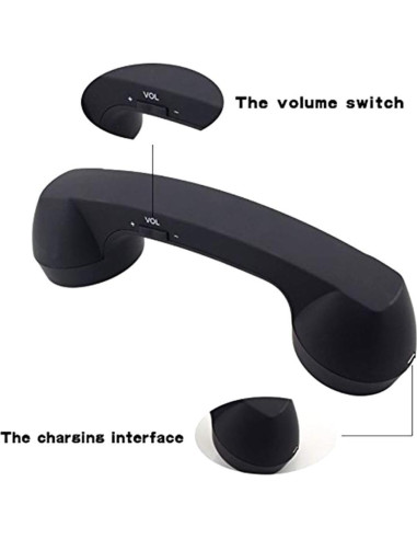 Auricular Inalámbrico Retro EMVANV Bluetooth Negro 25x9x0.3cm