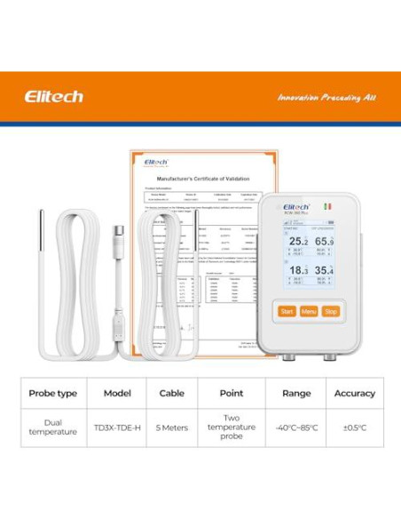 Registrador de Datos de Temperatura y Humedad Elitech RCW-360Plus Registrador de Datos de Temperatura y Humedad Elitech RCW-360Plus