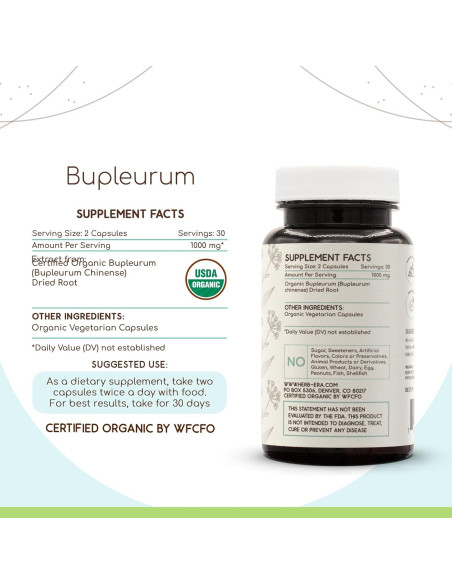 Suplemento Herbal Bupleurum Orgánico Herbera 60 Cápsulas Suplemento Herbal Bupleurum Orgánico Herbera 60 Cápsulas