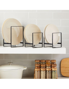 Organizador de Gabinete de Cocina Juvale - 3 Piezas Hierro Negro 2