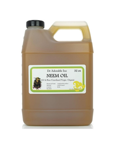 Aceite de Neem 946 ml Dr Adorable 100% puro orgánico prensado en frío