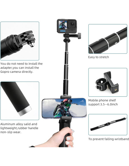 Palo Selfie AFAITH con Trípode para GoPro y Smartphones Palo Selfie AFAITH con Trípode para GoPro y Smartphones