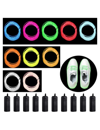 Tuanse 10 Cables LED Neón de 3m con Batería para Decoración