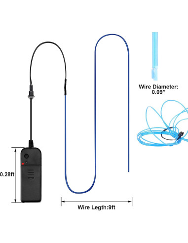 Tuanse 10 Cables LED Neón de 3m con Batería para Decoración