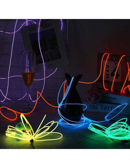 Tuanse 10 Cables LED Neón de 3m con Batería para Decoración Tuanse 10 Cables LED Neón de 3m con Batería para Decoración