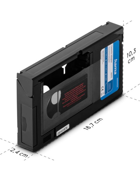 Adaptador de casete Hama VHS-C a VHS motorizado 6 mm Negro Adaptador de casete Hama VHS-C a VHS motorizado 6 mm Negro
