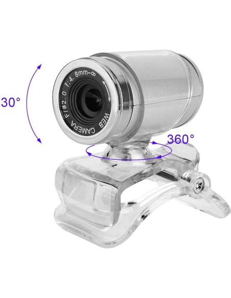 Cámara Web USB Eboxer 0.3MP con Micrófono Integrado - Negro y Plata Cámara Web USB Eboxer 0.3MP con Micrófono Integrado - Negro y Plata