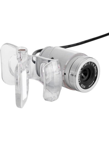 Cámara Web USB Eboxer 0.3MP con Micrófono Integrado - Negro y Plata