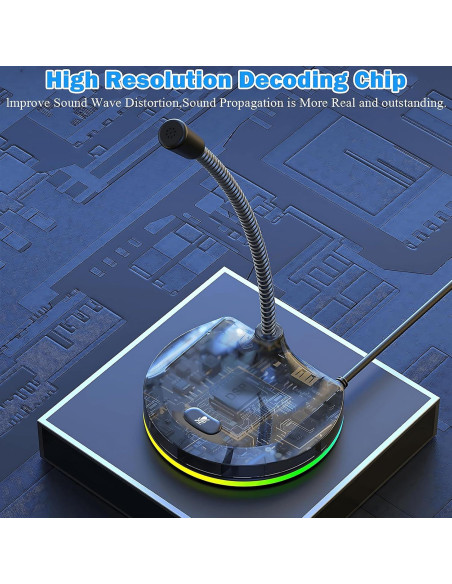 Micrófono USB Blapsuro M8 con Hub 3 Puertos y RGB Micrófono USB Blapsuro M8 con Hub 3 Puertos y RGB