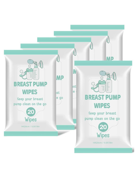 Paquete de 6 Toallitas de Limpieza para Extractores de Leche Verde - 120 Conteos Paquete de 6 Toallitas de Limpieza para Extractores de Leche Verde - 120 Conteos