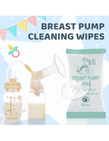 Paquete de 6 Toallitas de Limpieza para Extractores de Leche Verde - 120 Conteos