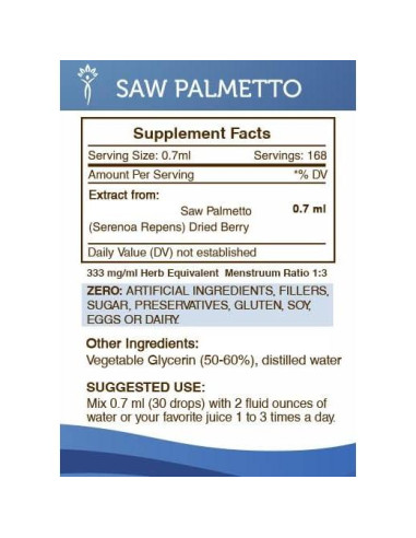 Tintura de Saw Palmetto 118.29 ml - Secretos de la Tribu