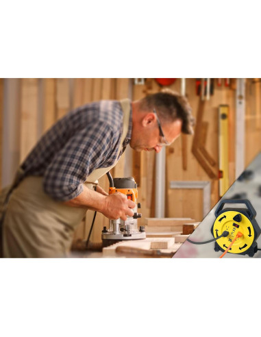 Carrete de Cable de Extensión T-JOAN 7.62m 4 Salidas USB 3.4A