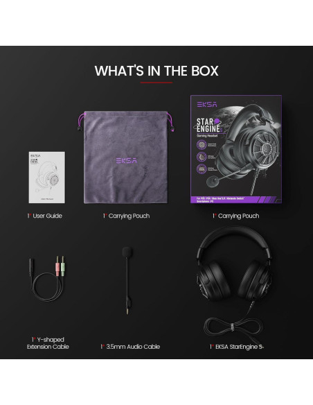 Auriculares para Juegos EKSA StarEngine S - Sonido Surround 50mm Auriculares para Juegos EKSA StarEngine S - Sonido Surround 50mm