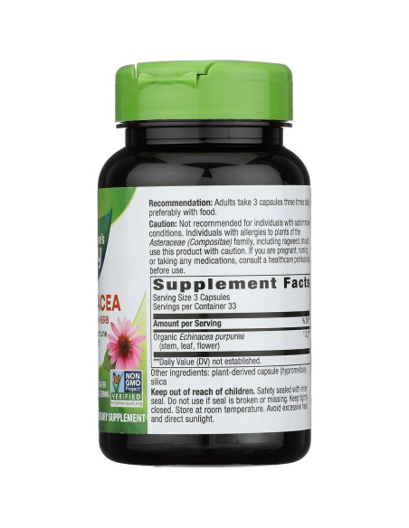 Hierba de Equinácea Purpurea Nature's Way 1200mg 100 Cápsulas Hierba de Equinácea Purpurea Nature's Way 1200mg 100 Cápsulas