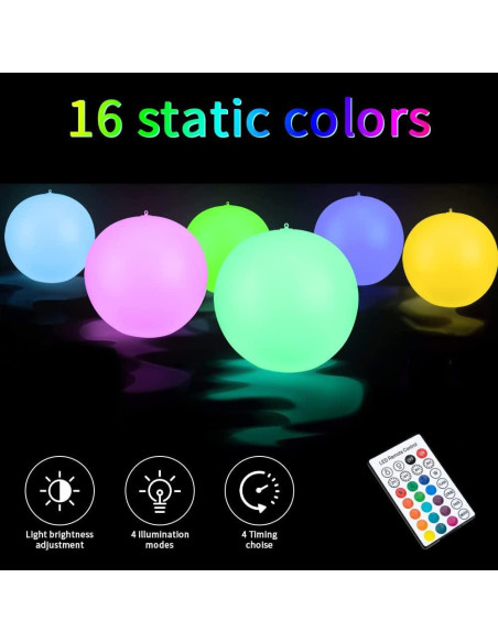 Luces de piscina flotantes LED Blibly 35.5 cm 4 unidades Luces de piscina flotantes LED Blibly 35.5 cm 4 unidades