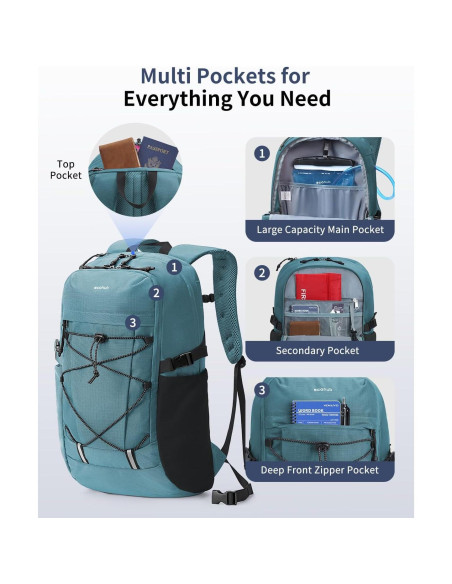 Mochila de Senderismo ECOHUB 30L Verde Resistente al Agua Mochila de Senderismo ECOHUB 30L Verde Resistente al Agua