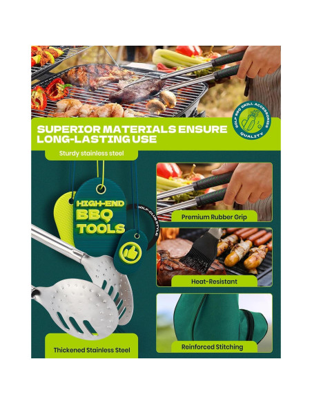 Set de Parrilla de Golf PARIGO 8 Piezas - Utensilios BBQ Set de Parrilla de Golf PARIGO 8 Piezas - Utensilios BBQ