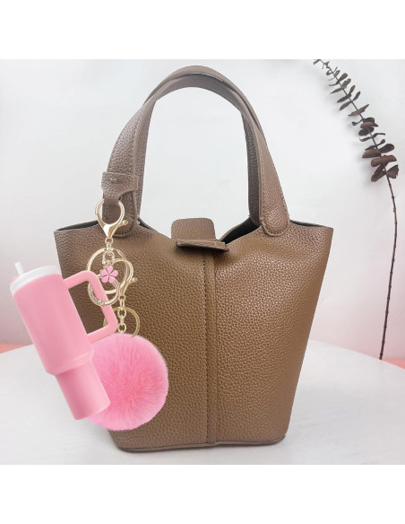 Llavero Mini Tumbler HXJ para Chapstick y Monedas - Rosa Llavero Mini Tumbler HXJ para Chapstick y Monedas - Rosa