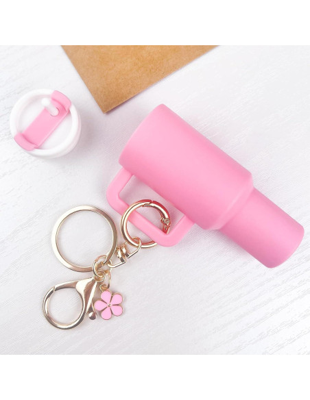 Llavero Mini Tumbler HXJ para Chapstick y Monedas - Rosa Llavero Mini Tumbler HXJ para Chapstick y Monedas - Rosa