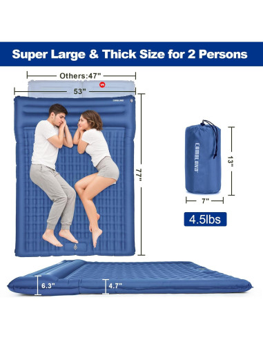 Colchón Inflable Doble CAMULAND 196x135 cm 4.7 cm Grosor
