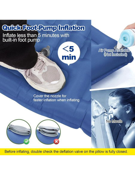 Colchón Inflable Doble CAMULAND 196x135 cm 4.7 cm Grosor Colchón Inflable Doble CAMULAND 196x135 cm 4.7 cm Grosor