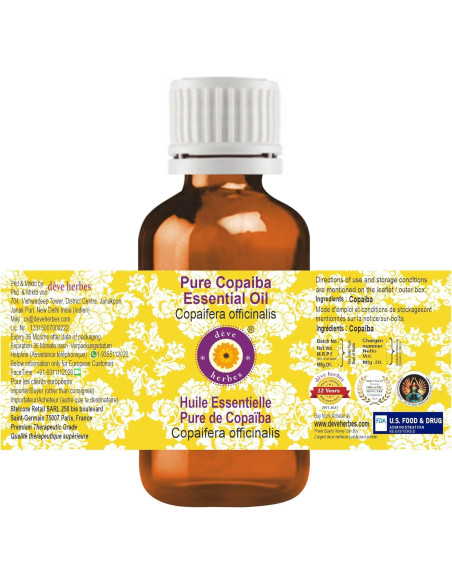 Aceite Esencial de Copaiba Deve Herbes 15ml Puro y Ligero Aceite Esencial de Copaiba Deve Herbes 15ml Puro y Ligero