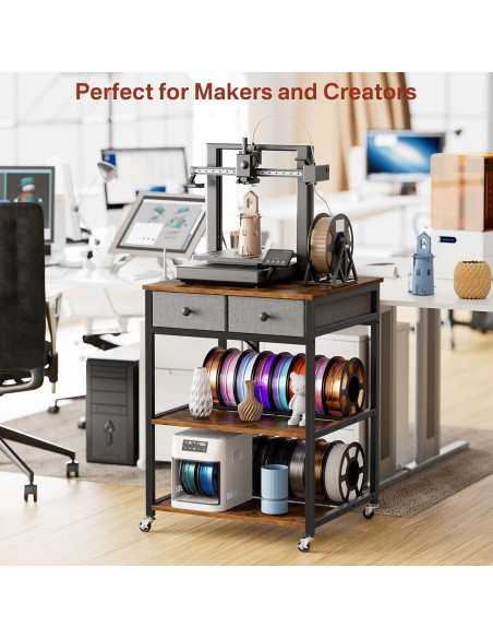 Soporte para Impresora 3D Portin con Regleta y Cajones Soporte para Impresora 3D Portin con Regleta y Cajones