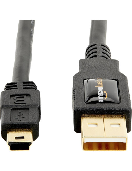 Cable USB 2.0 A-Macho a Mini-B Amazon Basics 0.9m Negro Cable USB 2.0 A-Macho a Mini-B Amazon Basics 0.9m Negro