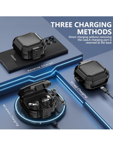 Funda Dura Galafoki Fibra de Carbono con Cerradura para Galaxy Buds