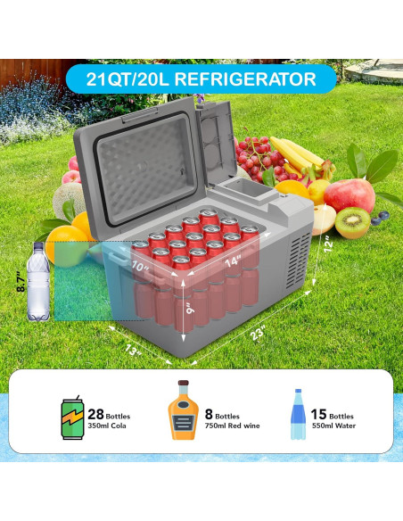 Refrigerador Portátil IDEALHOUSE 21QT 12V/24V DC y 110-240V AC Refrigerador Portátil IDEALHOUSE 21QT 12V/24V DC y 110-240V AC
