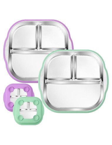 Platos Divididos de Acero Inoxidable BUSOHA 2 Piezas 23.9cm
