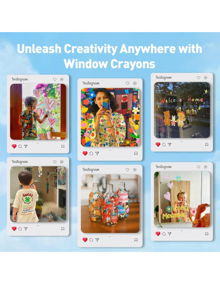 Crayones de Baño y Ventana Jar Melo 6 Colores Lavables Crayones de Baño y Ventana Jar Melo 6 Colores Lavables