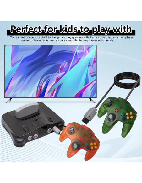 Controlador Joystick Con Cable Suifaqi para Nintendo 64 - Verde Selva y Naranja Controlador Joystick Con Cable Suifaqi para Nintendo 64 - Verde Selva y Naranja