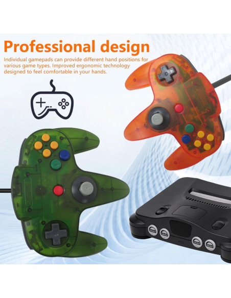 Controlador Joystick Con Cable Suifaqi para Nintendo 64 - Verde Selva y Naranja Controlador Joystick Con Cable Suifaqi para Nintendo 64 - Verde Selva y Naranja