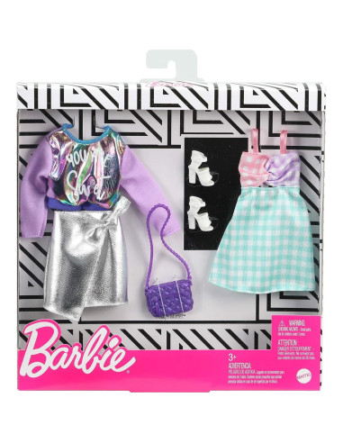Conjunto de Ropa Barbie 2 Atuendos y Accesorios para Niñas