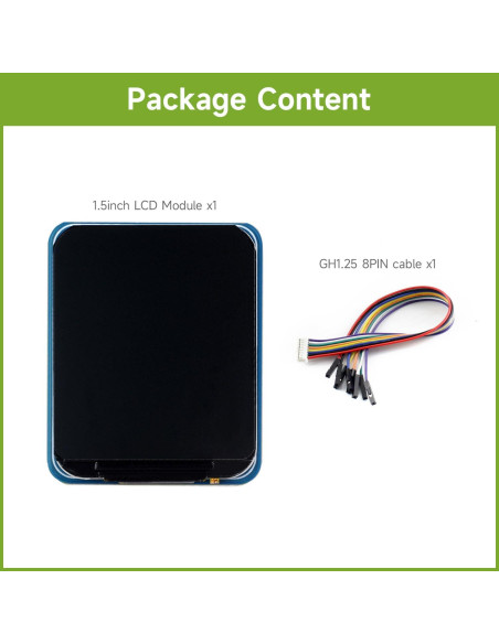 Módulo LCD 1.5" Waveshare IPS 240x280 SPI 262K Colores Módulo LCD 1.5" Waveshare IPS 240x280 SPI 262K Colores