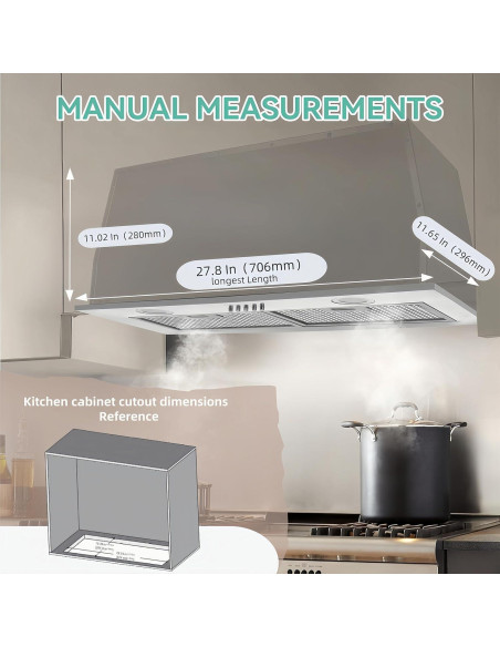 Campana de Cocina Empotrada KENDRAJA 76.2 cm 700 CFM LED Campana de Cocina Empotrada KENDRAJA 76.2 cm 700 CFM LED
