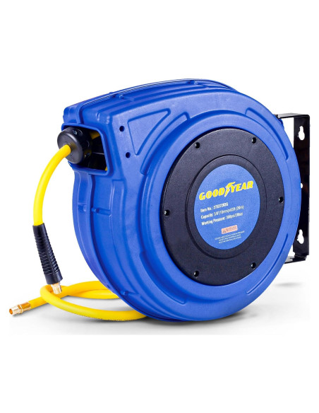 Carrete de Manguera Retráctil Goodyear 20m 300PSI Polipropileno Carrete de Manguera Retráctil Goodyear 20m 300PSI Polipropileno