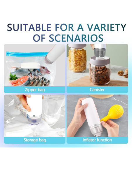 Sellador de Vacío Portátil MAXTBEE con 10 Bolsas Reutilizables Sellador de Vacío Portátil MAXTBEE con 10 Bolsas Reutilizables
