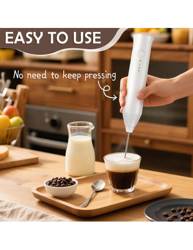 Espumador de Leche Eléctrico XSBAIHUO 3 Velocidades Recargable