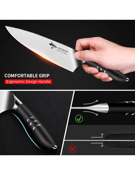 Cuchillo de Chef 20 cm MAD SHARK Acero Inoxidable Negro Cuchillo de Chef 20 cm MAD SHARK Acero Inoxidable Negro
