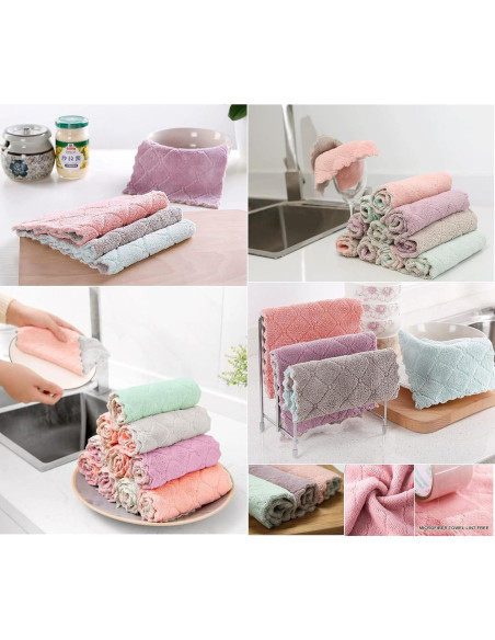 Paquete de 24 Paños de Cocina MISSJOJIAY Microfibra Absorbente Paquete de 24 Paños de Cocina MISSJOJIAY Microfibra Absorbente