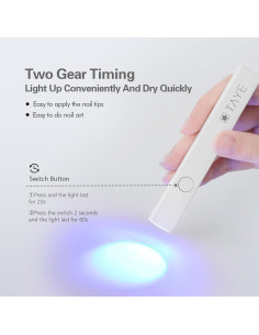 Lámpara UV de Uñas TAYE Mini Gel 3W Portátil USB Color Púrpura 2